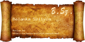 Belanka Szilvia névjegykártya